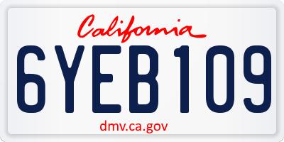 CA license plate 6YEB109