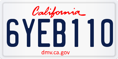 CA license plate 6YEB110