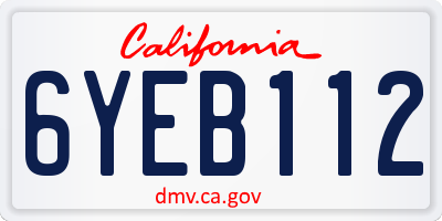 CA license plate 6YEB112