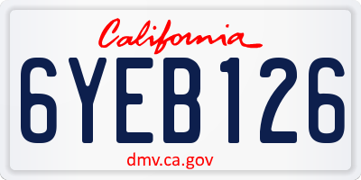 CA license plate 6YEB126