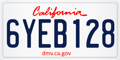 CA license plate 6YEB128