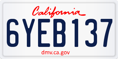 CA license plate 6YEB137