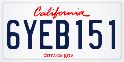 CA license plate 6YEB151