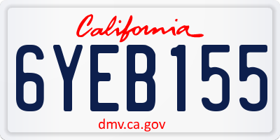 CA license plate 6YEB155