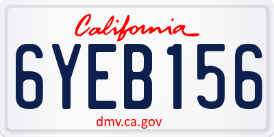 CA license plate 6YEB156