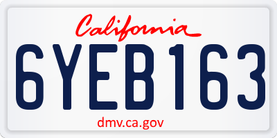 CA license plate 6YEB163
