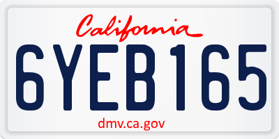 CA license plate 6YEB165