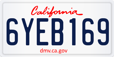 CA license plate 6YEB169