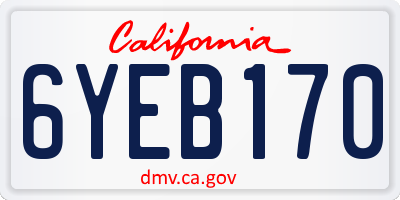 CA license plate 6YEB170