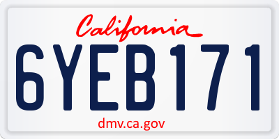 CA license plate 6YEB171