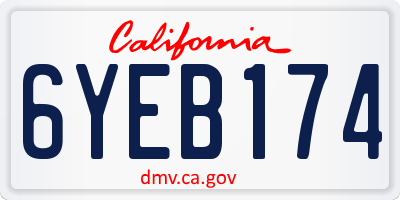 CA license plate 6YEB174