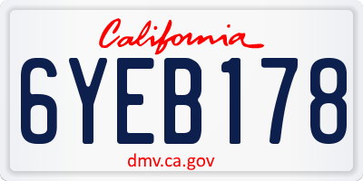 CA license plate 6YEB178