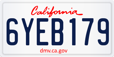 CA license plate 6YEB179