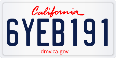 CA license plate 6YEB191