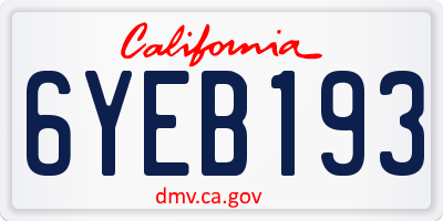 CA license plate 6YEB193