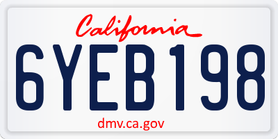 CA license plate 6YEB198