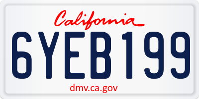 CA license plate 6YEB199