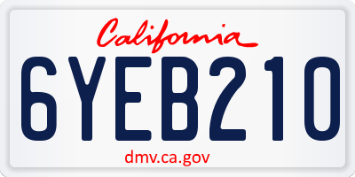 CA license plate 6YEB210