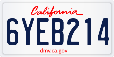 CA license plate 6YEB214