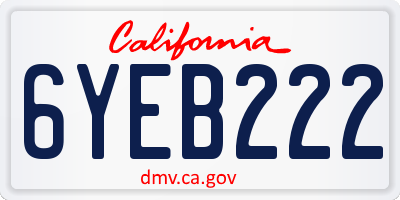 CA license plate 6YEB222