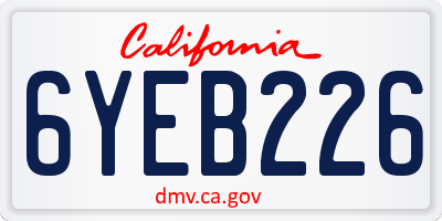 CA license plate 6YEB226