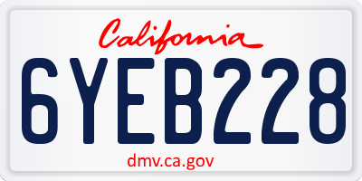 CA license plate 6YEB228