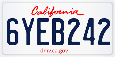 CA license plate 6YEB242