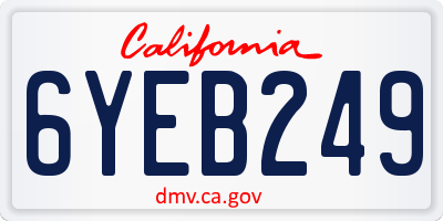 CA license plate 6YEB249