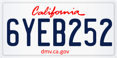 CA license plate 6YEB252