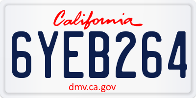 CA license plate 6YEB264