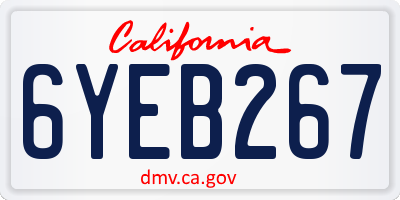 CA license plate 6YEB267