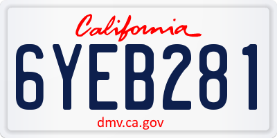 CA license plate 6YEB281