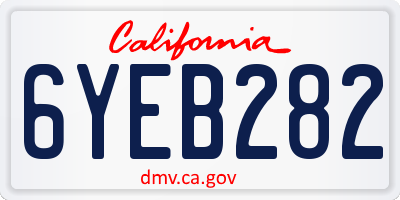 CA license plate 6YEB282