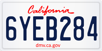 CA license plate 6YEB284