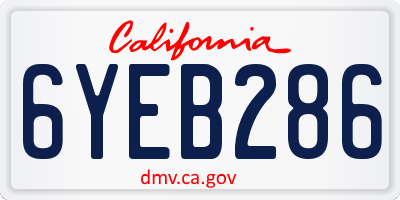 CA license plate 6YEB286