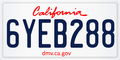 CA license plate 6YEB288