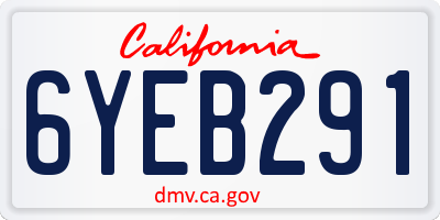 CA license plate 6YEB291