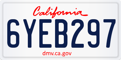 CA license plate 6YEB297