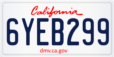 CA license plate 6YEB299