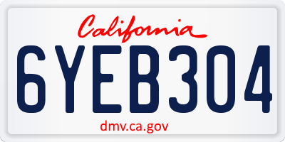 CA license plate 6YEB304