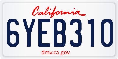 CA license plate 6YEB310