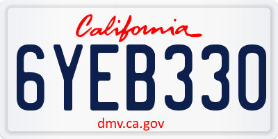 CA license plate 6YEB330