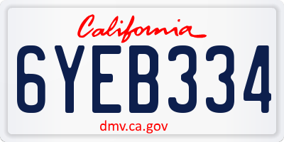CA license plate 6YEB334