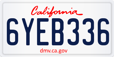 CA license plate 6YEB336
