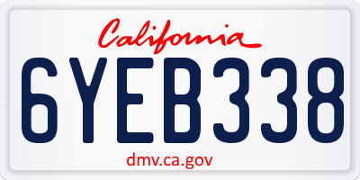 CA license plate 6YEB338