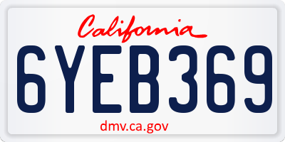 CA license plate 6YEB369