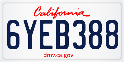 CA license plate 6YEB388
