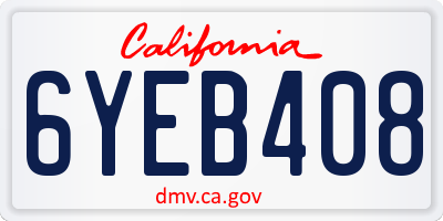 CA license plate 6YEB408