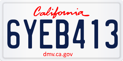 CA license plate 6YEB413