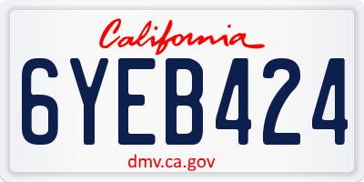 CA license plate 6YEB424